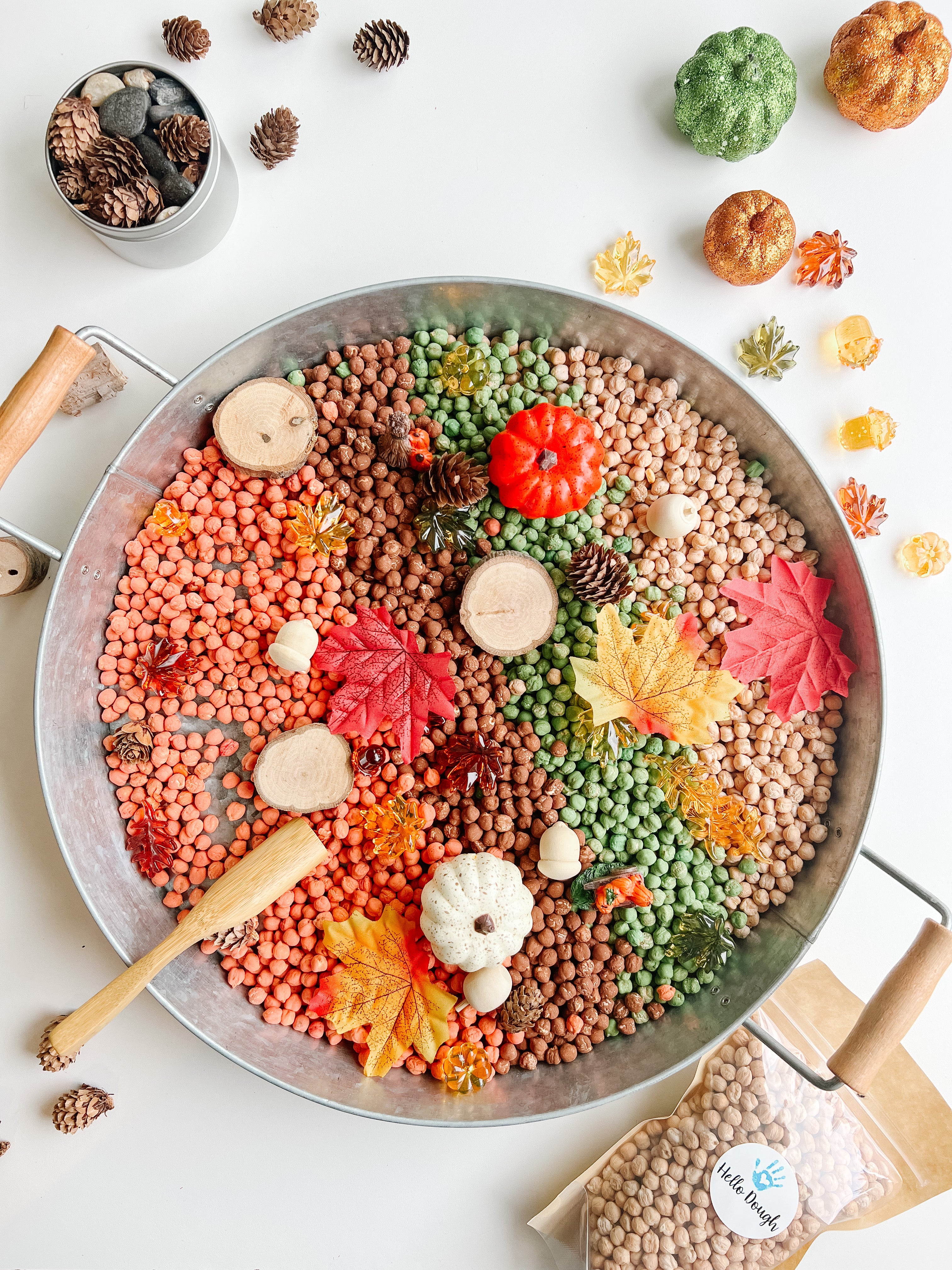 Fall Sensory Bin Filler (Chickpeas)