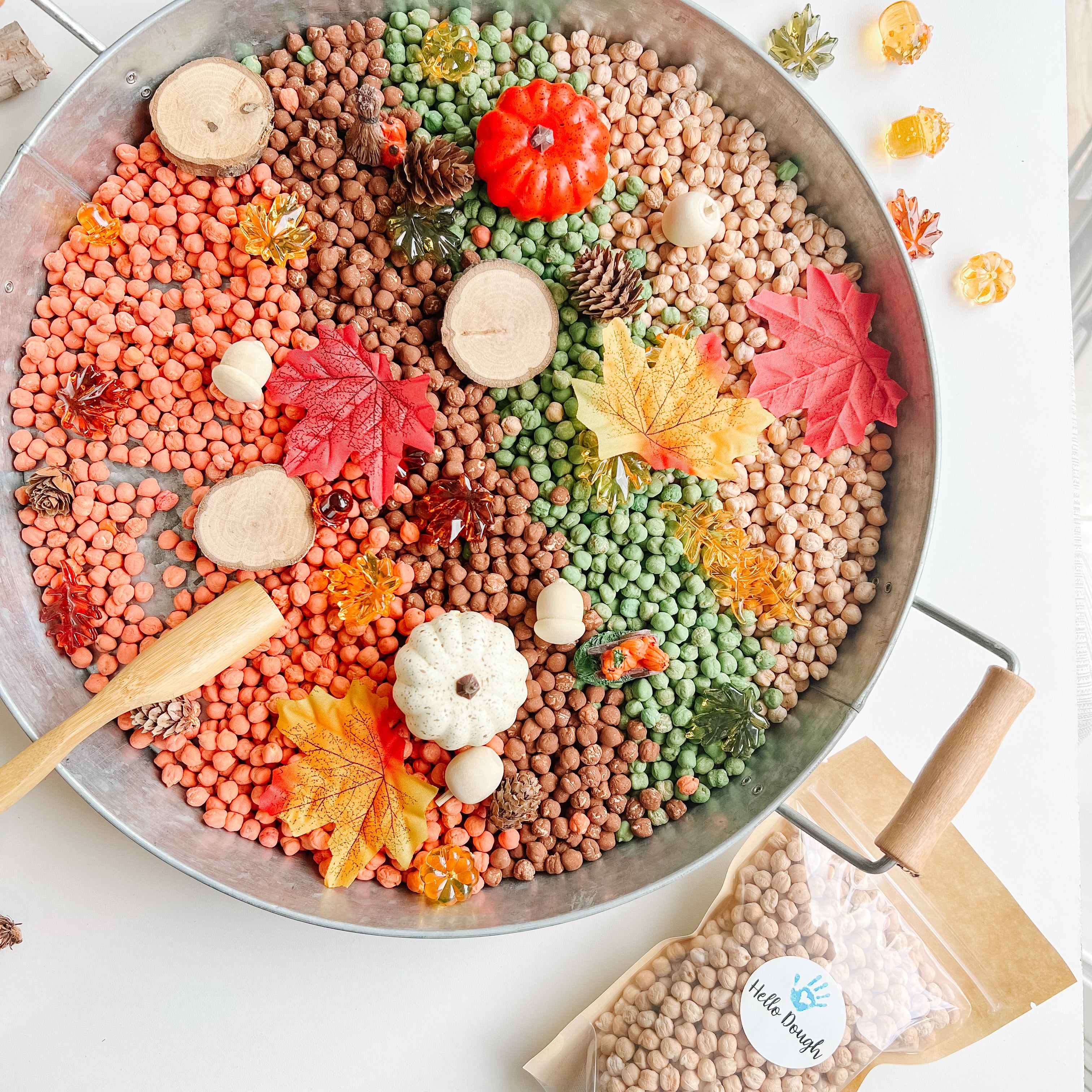 Fall Sensory Bin Filler (Chickpeas)